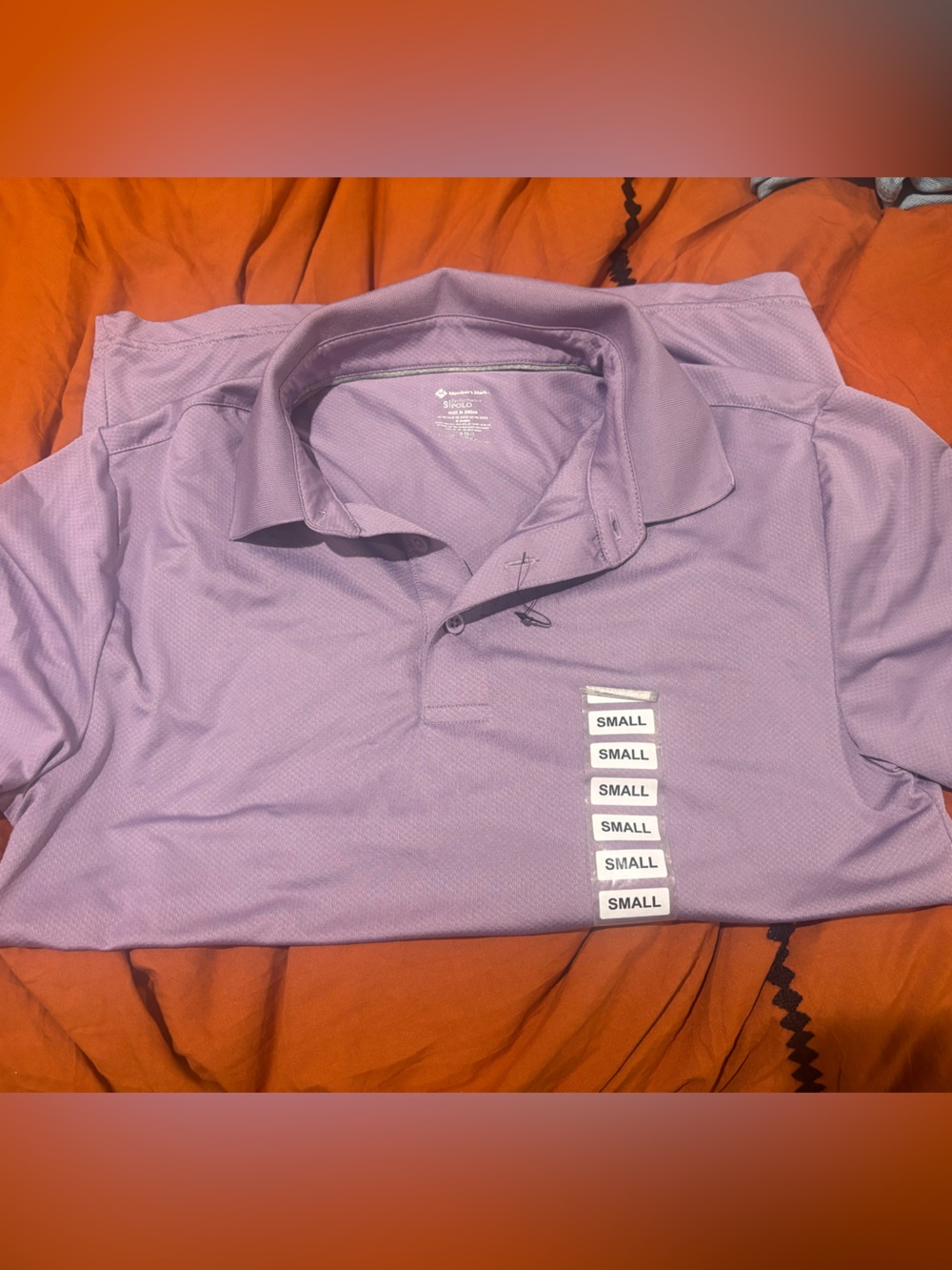 Men's Small Lavender Performance Polo Shirt